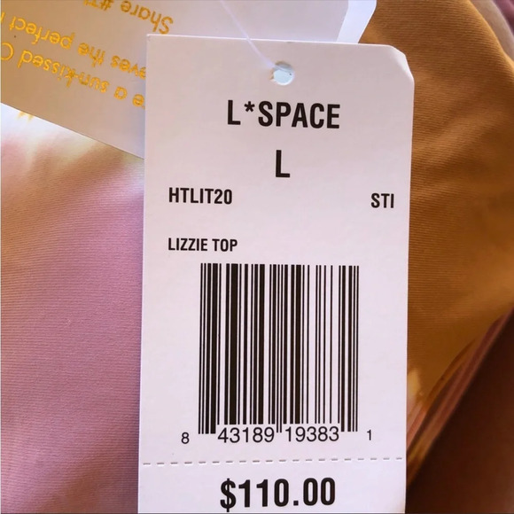 NWT L* space Pink Tan Lizzie Swim Top Large - Picture 8 of 8